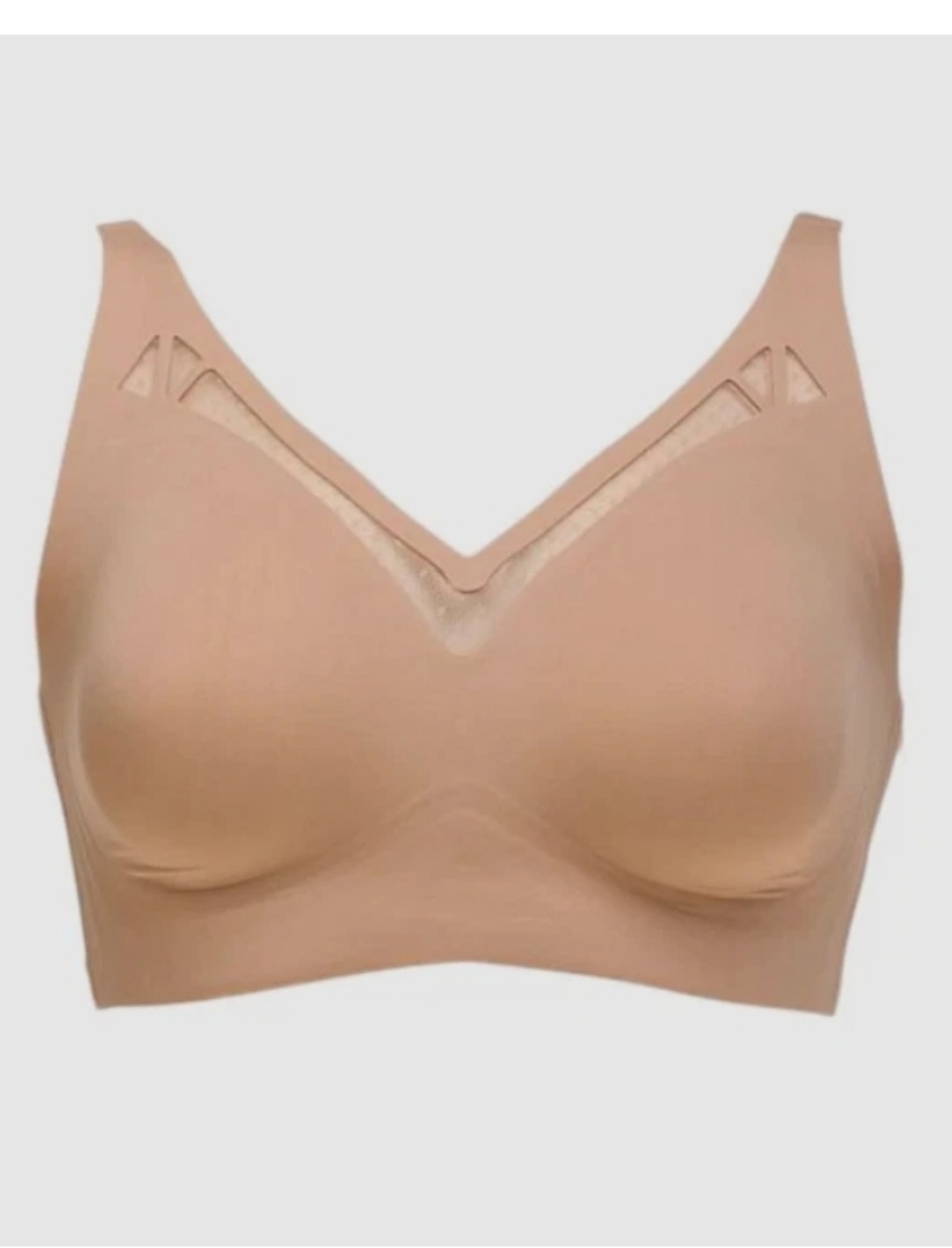 NWOT Rhonda Shear Women's Swiss Dot Gel Bra Beige